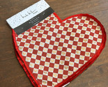 Nicole Miller Set Of 4 Placemats Red Gold Hearts Checkered New - $34.99