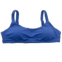 J Crew Scrunchie Strap Bikini Top Blue Square Neck Swimwear Women Size X... - $17.00