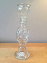70s Avon Pressed Clear Glass candleholder/cologne bottle (Charisma) - £11.99 GBP