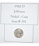 1982 D, Jefferson Nickel, # 391, rare nickels, vintage coins, rare coins - $12.55