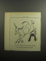 1951 American Airlines Ad - cartoon by George Price - Rodeo - £14.48 GBP