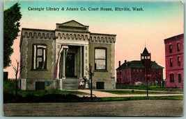 Carnegie Library and Adams County Courthouse Ritzville WA DB Postcard J1 - £12.48 GBP