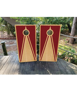 Waterproof Cornhole WRAPS / Red Wood Grain / Natural Wood Grain  / Lamin... - $115.75 CAD