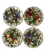 Sakura Oneida Sonoma Excell Set 4 Salad Plates 8 1/8&quot; Fruit Grape Pear A... - $18.80