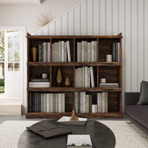 10-Shelf Bookcase MDF Frame - Espresso - £170.68 GBP