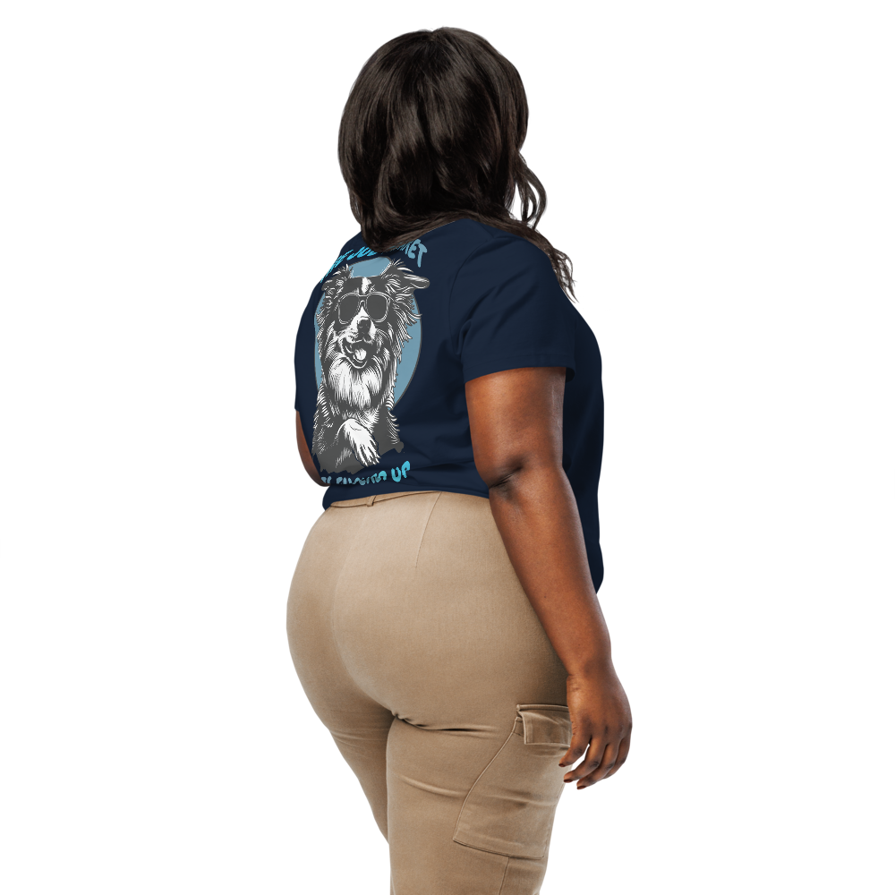 Women’s Organic Ribbed Neck T-Shirt – Job Back Print (French Navy) Item image 3