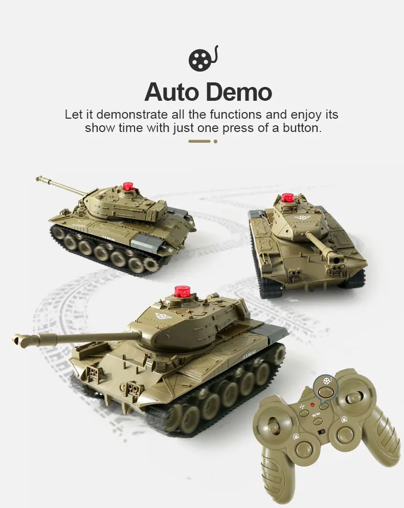 New RC Tank Model Remote Control War Tank Simulate Tank Engine Sound 2