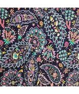 Vera Bradley Throw Blue Fleece Paisley Lined Floral Heavy Blanket 46” X ... - $26.95