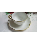 BOHEMIA 11 CUPS SAUCERS CZECHOLSLOVAKIA ANTOINETTE PATTERN WHITE AND GOL... - £138.31 GBP