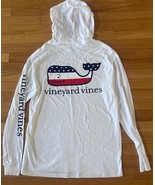 Vineyard Vines Men&#39;s White Long Sleeve Hoodie Tee PATRIOT American flag ... - $61.54 CAD
