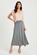 NEW Women's Lapis Gray Midi Skirt Size M - $22.00
