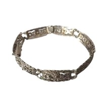 Antique Marcasite Ladies Bracelet Filigree Sterling Silver Art Nouveau - $79.99