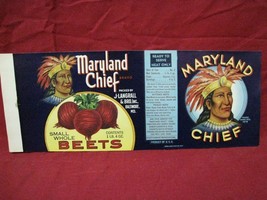 Vintage Maryland Chief BEETS Advertising Paper label #1 - £11.59 GBP