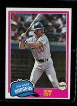 Vintage 1981 Baseball Trading Card Topps #260 Ron Cey Dodgers 3rd Base - £6.04 GBP