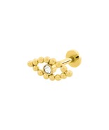 Gold Plated Stainless Steel Tragus Eye Shape with Crystal - £9.59 GBP