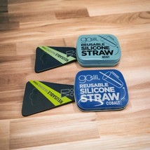 Gosili Reusable Silicone Straw COBALT &amp; MINT Travel Size Compact Tin Bundle - $163.70 MXN