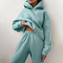 Casual Women&#39;s Trauit Solid Long Sleeve Hooded  Suits Autumn Warm Hoodie Sweatsh - £73.12 GBP