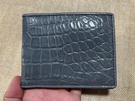 Genuine Gray Belly Alligator Crocodile Skin Bifold Leather Men Wallets 053 - £33.73 GBP