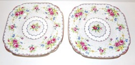 PAIR OF ROYAL ALBERT ENGLAND BONE CHINA PETIT POINT 6 1/8&quot; BREAD &amp; BUTTE... - $20.03