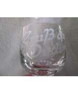 &quot;Grub aus Dudweiler&quot; crystal glass, digging up Dudweiler Germany, etched... - $20.00