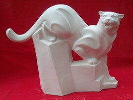 Stone Cut Cougar Bisque to Paint - $18.50