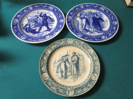 Antique 1885 Wedgwood Ivanhoe Blue Plates [bp35] - £98.30 GBP