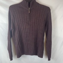 Oscar De La Renta Sweater Mens Large Quarter Zip Purple Pullover Acrylic Casual - £15.04 GBP