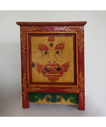 Tibetan Buddhist Bhairab Side Table with Cabinet  - Nepal - £78.17 GBP