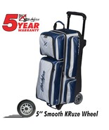 KR Strikeforce Konvoy 3 Ball Triple Roller Navy Silver Bowling Bag - $273.22 CAD