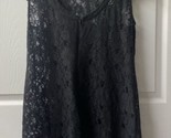 Jessica Simpson Swim Coverup Dress Womens Size 8 Black Tiered Lace Knee ... - $19.75