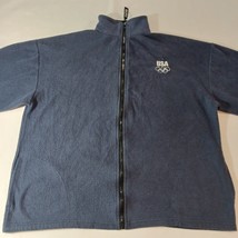 Team USA Olympic Men's Blue Full Zip Fleece Jacket Size XL image 8
