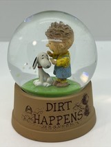 RARE Hallmark Peanuts Pigpen Snoopy Dirt Happens Snow Globe 2010 3” tall - £46.37 GBP
