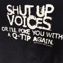 Vintage Brooklyn T-Shirt Factory Tee Sz L Black Y2K 2002 Shut Up Voices Funny - $19.75