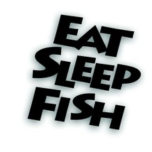EAT SLEEP FISH decal for fishing tackle box boat trailer truck sticker BLACK - £7.93 GBP