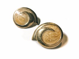 Signed Monet c1980 Large Pearlized Clip Earrings - $14.95
