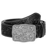 Men Women Western Belts Floral Embossed Leather Country Belt Cowgirls Co... - €32,78 EUR