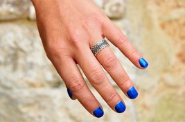 Gypsy Boho Ring, Delicate Tribal Ring for Woman, Bohemian Band for Her - £13.32 GBP