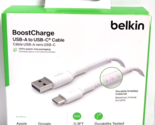 Belkin BoostCharge Braided USB-C to USB-A Cable (1m / 3.3ft, White) NEW - £11.57 GBP