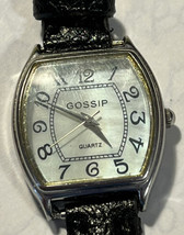 Wristwatch Gossip Silver Tone New Battery New Band 8 Inches Japan Movement - $11.30