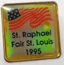 1995 Fair St. Louis St. Raphael USA Waving Flag Iridescent Color - £11.16 GBP