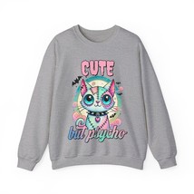 halloween cat psycho but cute spooky Unisex Heavy Blend™ Crewneck Sweats... - $29.01+