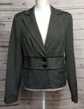 Kenar Womens 10 Black Gray Blazer Waist Line Accent Band - $14.50