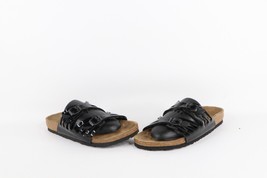 Vintage Birkenstock Womens 6 Distressed Patent Leather Web Strap Sandals... - $44.50
