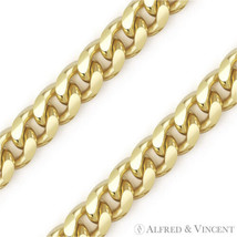 4.2mm Miami Cuban Link 925 Sterling Silver 14k Yellow Gold-Plated Chain Bracelet - £37.40 GBP
