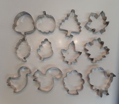 12 Piece Set of Fall Themed Cookie Cutters Made of Metal Brand New In Package - £9.32 GBP