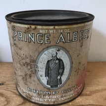 Vtg Antique Rustic Primitive Prince Albert Rusty Virginia Farmhouse Tin Can 5" - $29.99