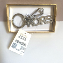 New Michael Kors Jeweled Keychain Silver FOB Purse Charm Logo Bling Crystals J3 - $79.19