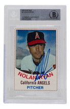 Nolan Ryan Signed 1977 Hostess California Angels Baseball Card #81 BAS 436 - £113.06 GBP
