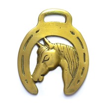 Vintage Solid Brass Horse Ornament Medallion Saddle Decoration Horse Hea... - $21.75