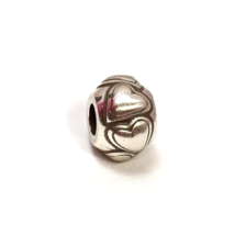 Brighton Mini Billowy Hearts Bead, Silver Finish J97750, New, Fits MINI ... - $7.60